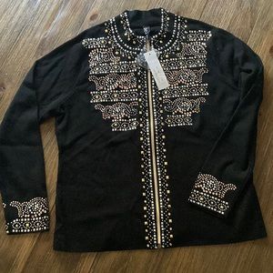 Black sweater with rhinestones